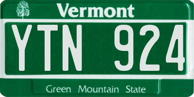 VT license plate YTN924