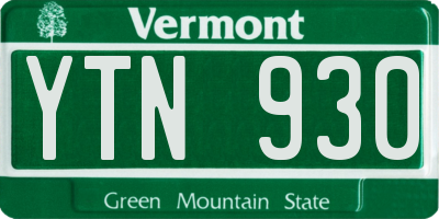 VT license plate YTN930