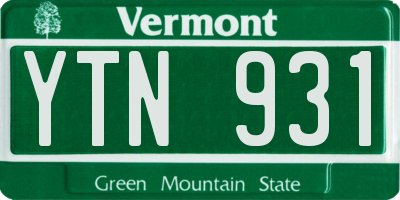 VT license plate YTN931