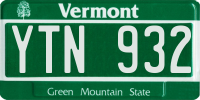 VT license plate YTN932