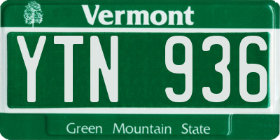 VT license plate YTN936