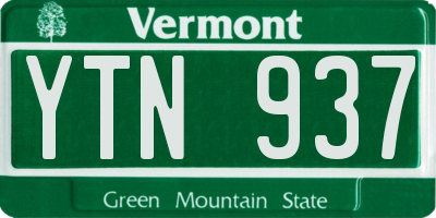 VT license plate YTN937