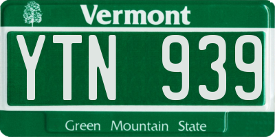 VT license plate YTN939