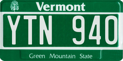 VT license plate YTN940