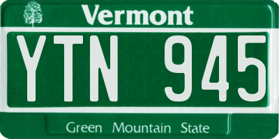 VT license plate YTN945