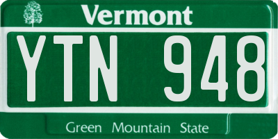 VT license plate YTN948