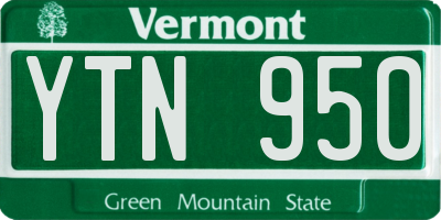 VT license plate YTN950