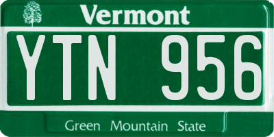 VT license plate YTN956