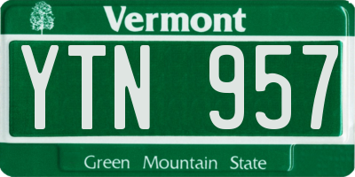 VT license plate YTN957