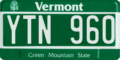 VT license plate YTN960