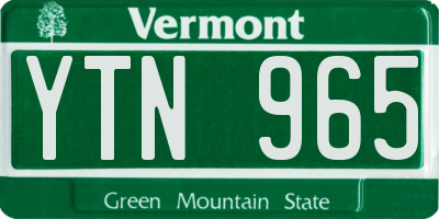 VT license plate YTN965