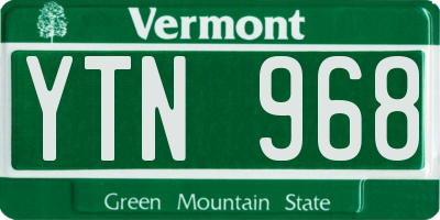 VT license plate YTN968