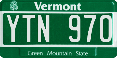 VT license plate YTN970