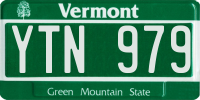 VT license plate YTN979