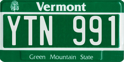 VT license plate YTN991