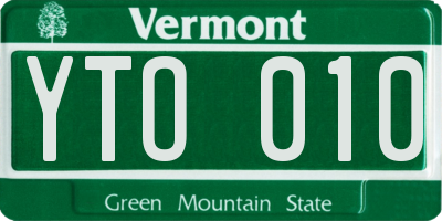VT license plate YTO010