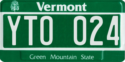 VT license plate YTO024
