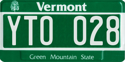 VT license plate YTO028