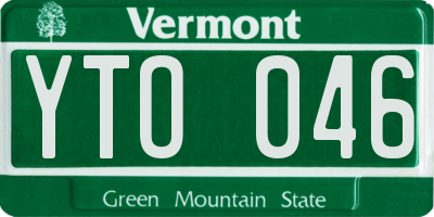 VT license plate YTO046