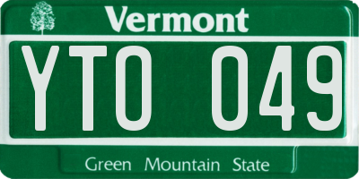 VT license plate YTO049
