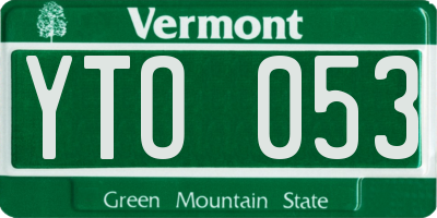 VT license plate YTO053
