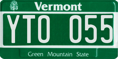 VT license plate YTO055