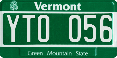 VT license plate YTO056