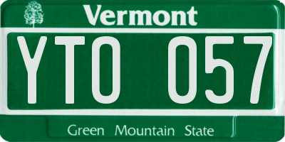 VT license plate YTO057
