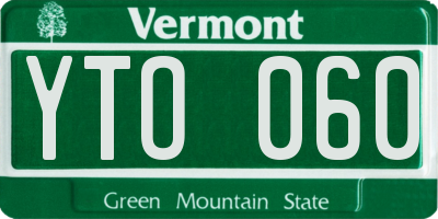VT license plate YTO060