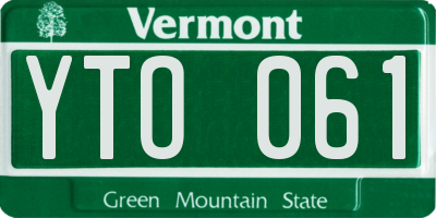 VT license plate YTO061