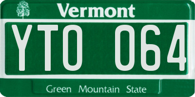 VT license plate YTO064
