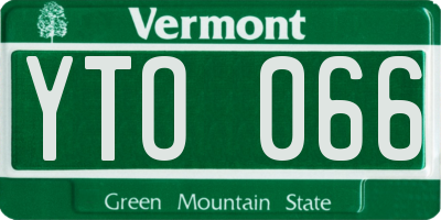VT license plate YTO066