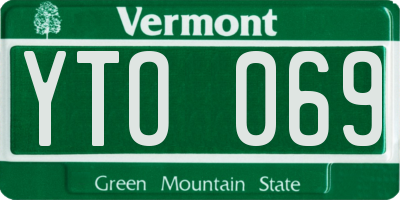VT license plate YTO069