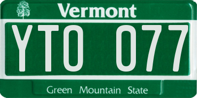 VT license plate YTO077
