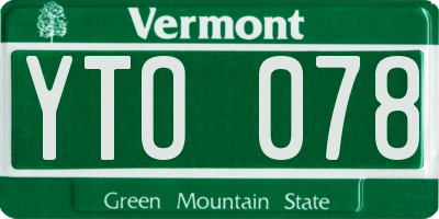 VT license plate YTO078