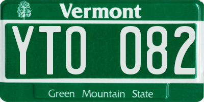 VT license plate YTO082