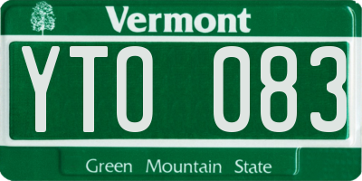 VT license plate YTO083