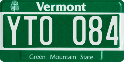 VT license plate YTO084
