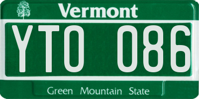 VT license plate YTO086