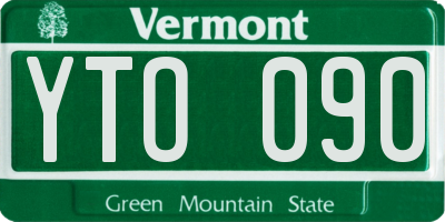 VT license plate YTO090