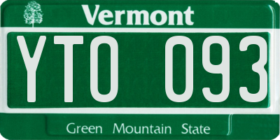 VT license plate YTO093