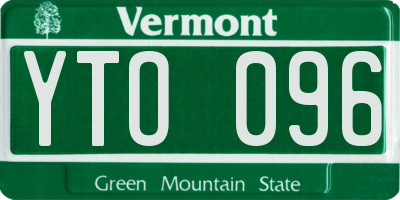 VT license plate YTO096