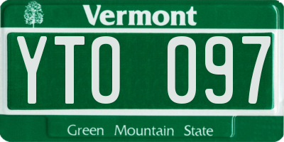 VT license plate YTO097