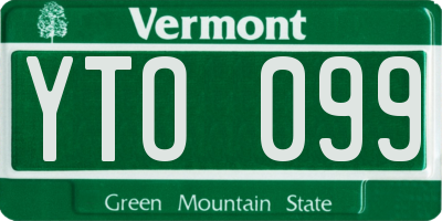VT license plate YTO099