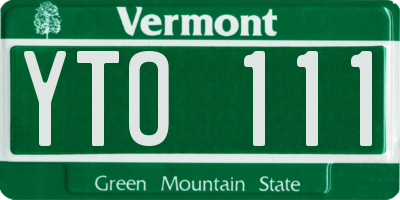 VT license plate YTO111