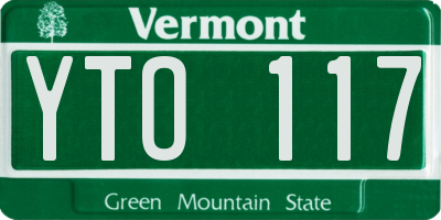 VT license plate YTO117