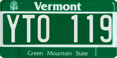 VT license plate YTO119