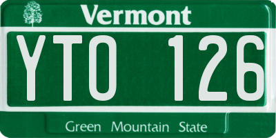 VT license plate YTO126