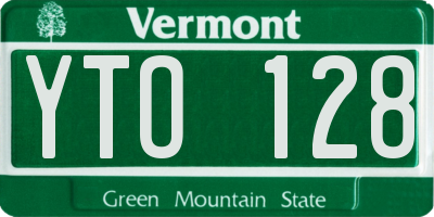 VT license plate YTO128