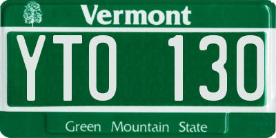 VT license plate YTO130